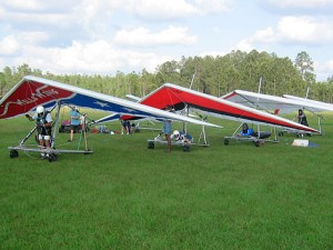 Demo gliders lined up for launch.