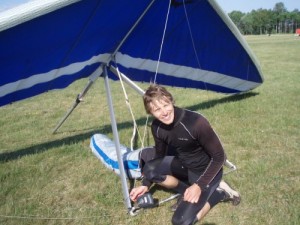 Andreas Olsson and his Wills Wing T2 After His Swedish Record Flight