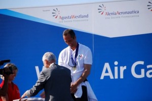 Andrea Iemma Accepting His 1st Place Aerobatics Medal