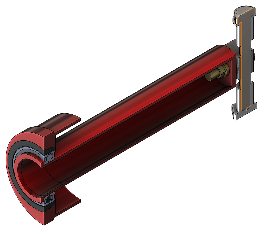 Wand bearing receptacle installed in the rear leading edge