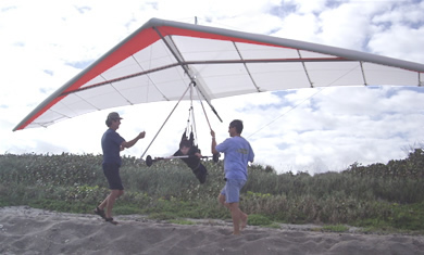 Curt Patterson with son flying the Falcon 3
